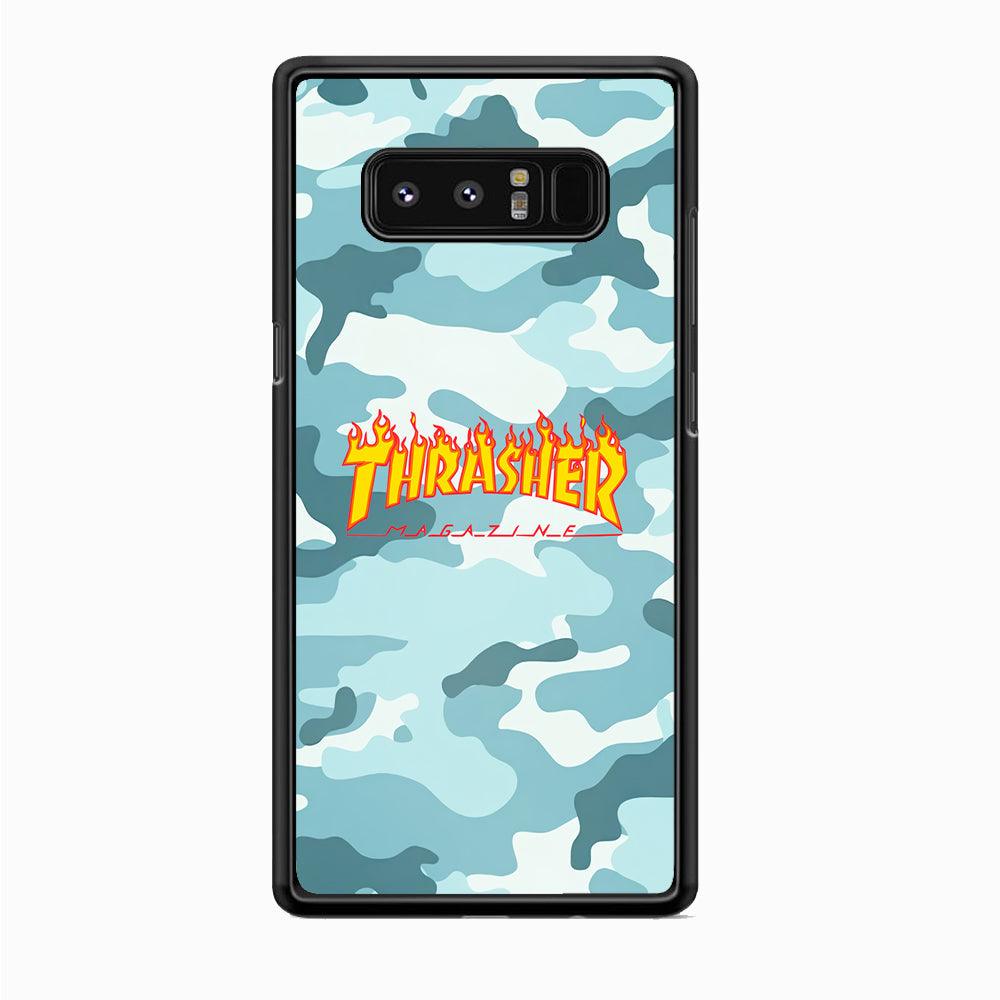 Thrasher Camo Light Blue Samsung Galaxy Note 8 Case-Rubber Black (2D Case)-Oxvistore