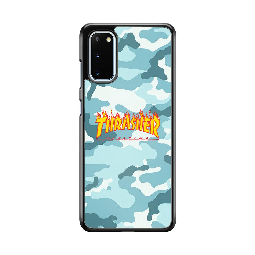 Thrasher Camo Light Blue Samsung Galaxy S20 Case-Rubber Black (2D Case)-Oxvistore