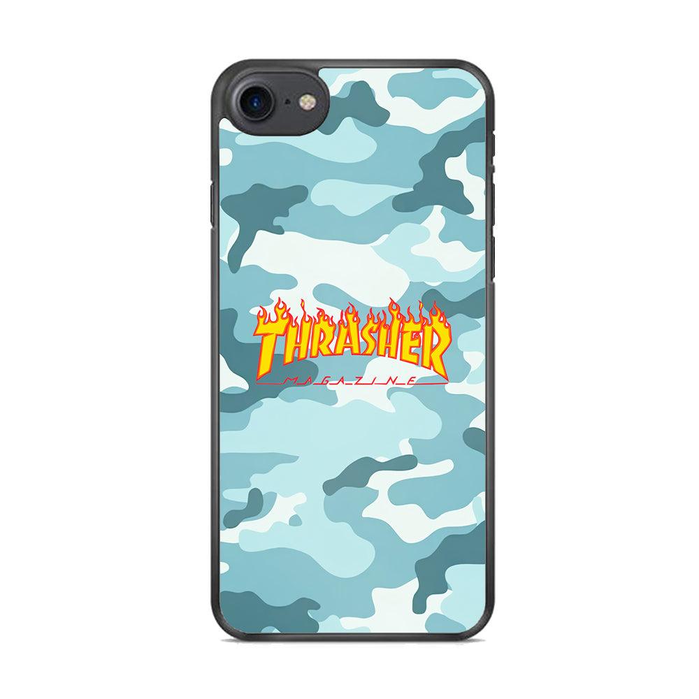 Thrasher Camo Light Blue iPhone 8 Case-Rubber Black (2D Case)-Oxvistore