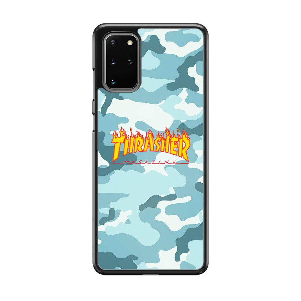 Thrasher Camo Light Blue Samsung Galaxy S20 Plus Case-Rubber Black (2D Case)-Oxvistore
