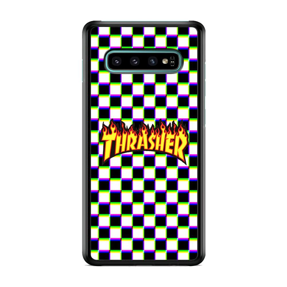 Thrasher Chess Samsung Galaxy S10 Case-Rubber Black (2D Case)-Oxvistore