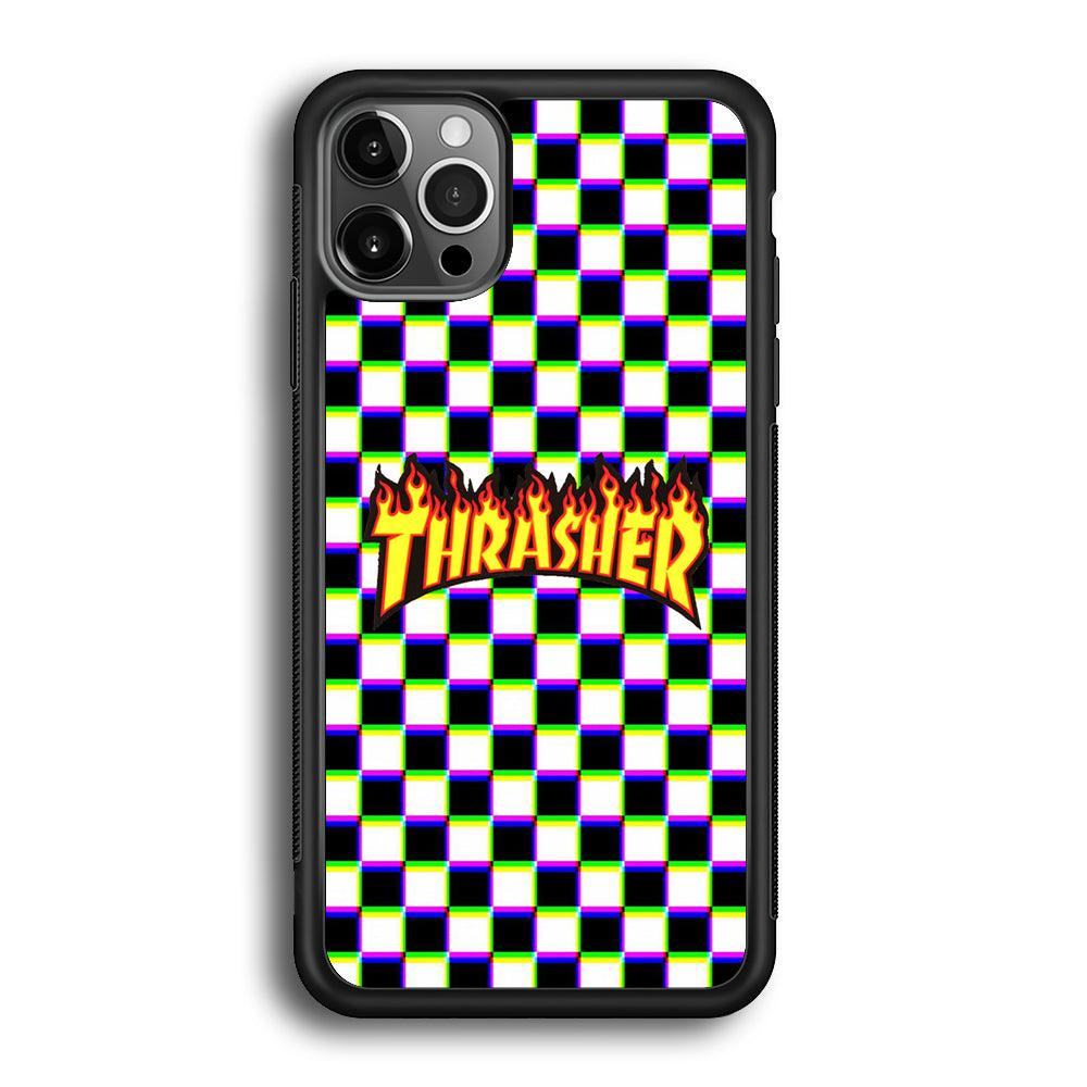 Thrasher Chess iPhone 12 Pro Case-Rubber Black (2D Case)-Oxvistore