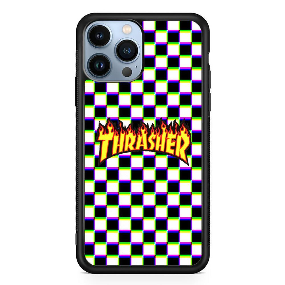 Thrasher Chess iPhone 15 Pro Case-Rubber Black (2D Case)-Oxvistore