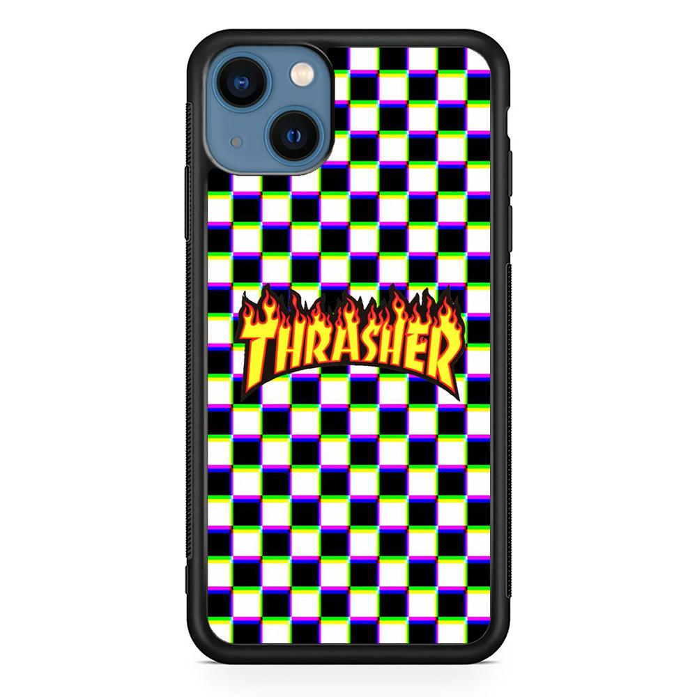 Thrasher Chess iPhone 14 Case-Rubber Black (2D Case)-Oxvistore