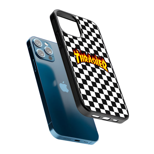 Thrasher Chess Pattern 2D Rubber Phone Case-Oxvistore