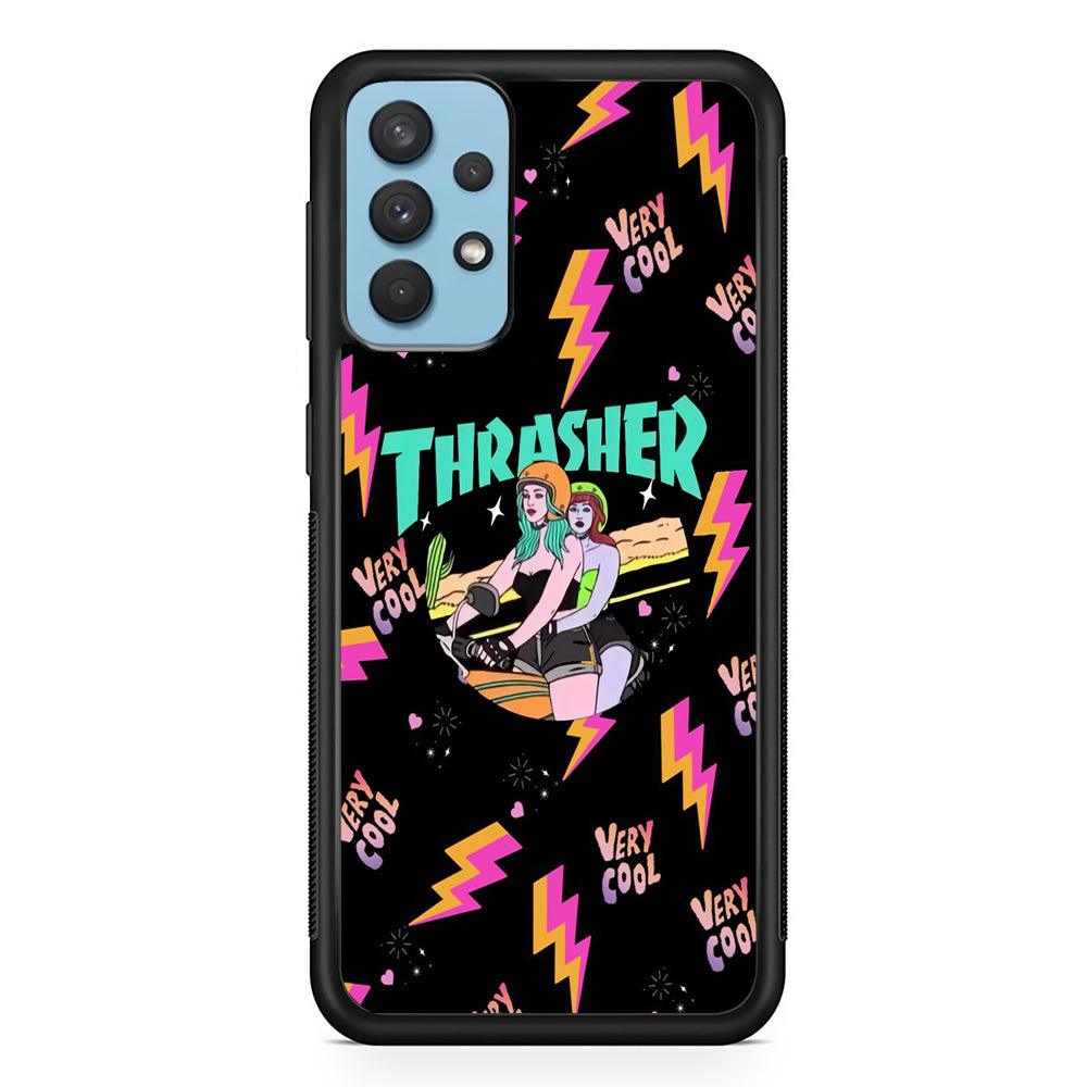 Thrasher Cool Rider Samsung Galaxy A32 Case-Rubber Black (2D Case)-Oxvistore