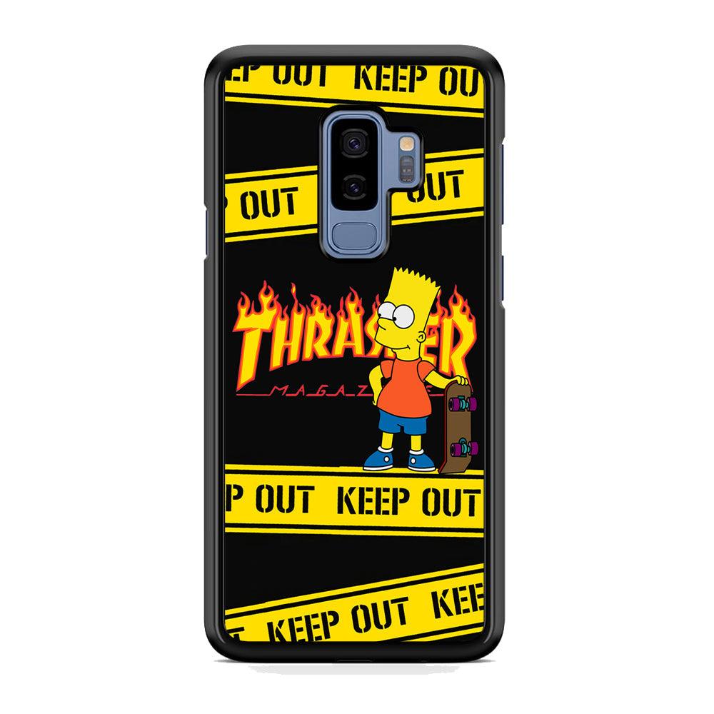 Thrasher Keep Out with Bart Samsung Galaxy S9 Plus Case-Rubber Black (2D Case)-Oxvistore