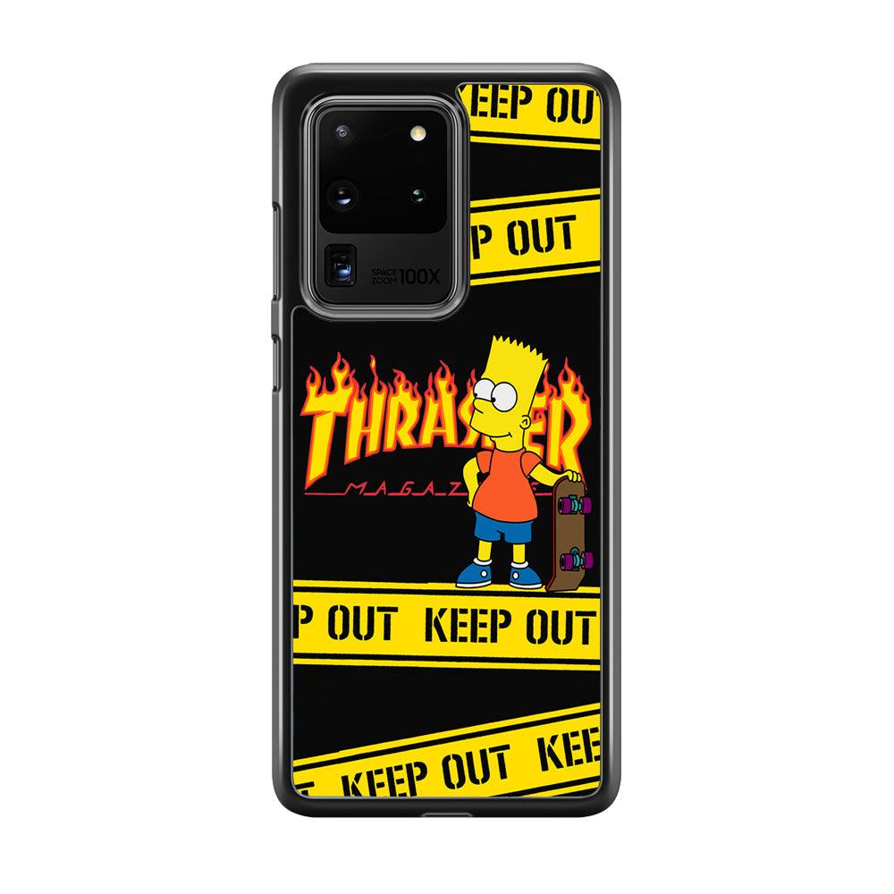 Thrasher Keep Out with Bart Samsung Galaxy S20 Ultra Case-Rubber Black (2D Case)-Oxvistore