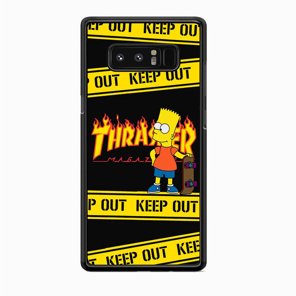 Thrasher Keep Out with Bart Samsung Galaxy Note 8 Case-Rubber Black (2D Case)-Oxvistore