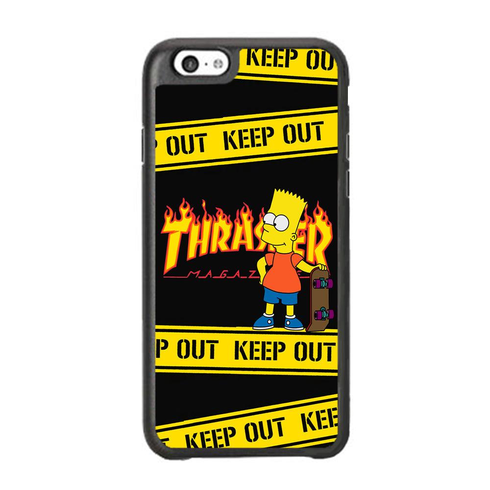 Thrasher Keep Out with Bart iPhone 6 | 6s Case-Rubber Black (2D Case)-Oxvistore