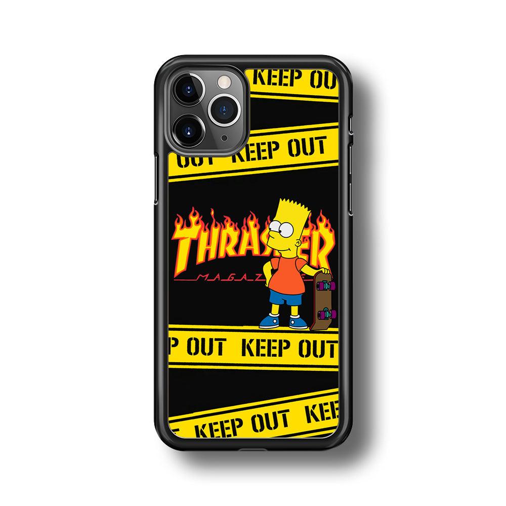 Thrasher Keep Out with Bart iPhone 11 Pro Case-Rubber Black (2D Case)-Oxvistore
