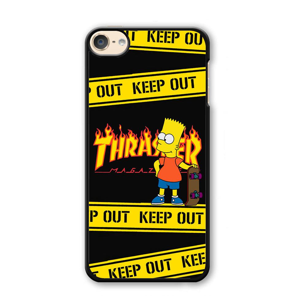 Thrasher Keep Out with Bart iPod Touch 6 Case-Plastic Black (2D Case)-Oxvistore