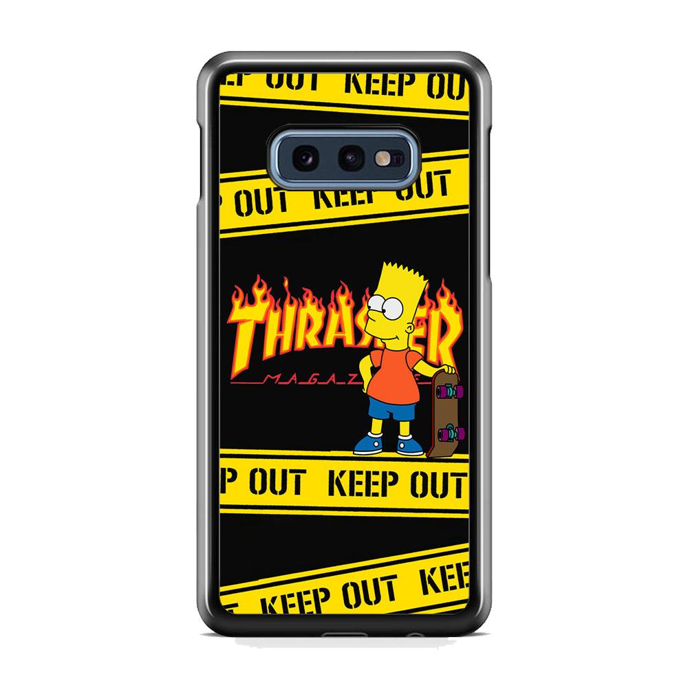Thrasher Keep Out with Bart Samsung Galaxy S10E Case-Rubber Black (2D Case)-Oxvistore