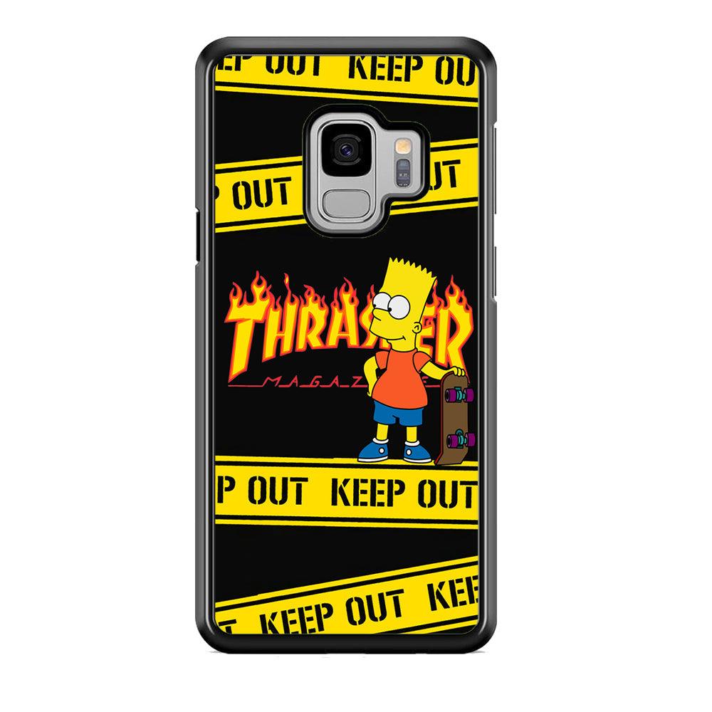 Thrasher Keep Out with Bart Samsung Galaxy S9 Case-Rubber Black (2D Case)-Oxvistore