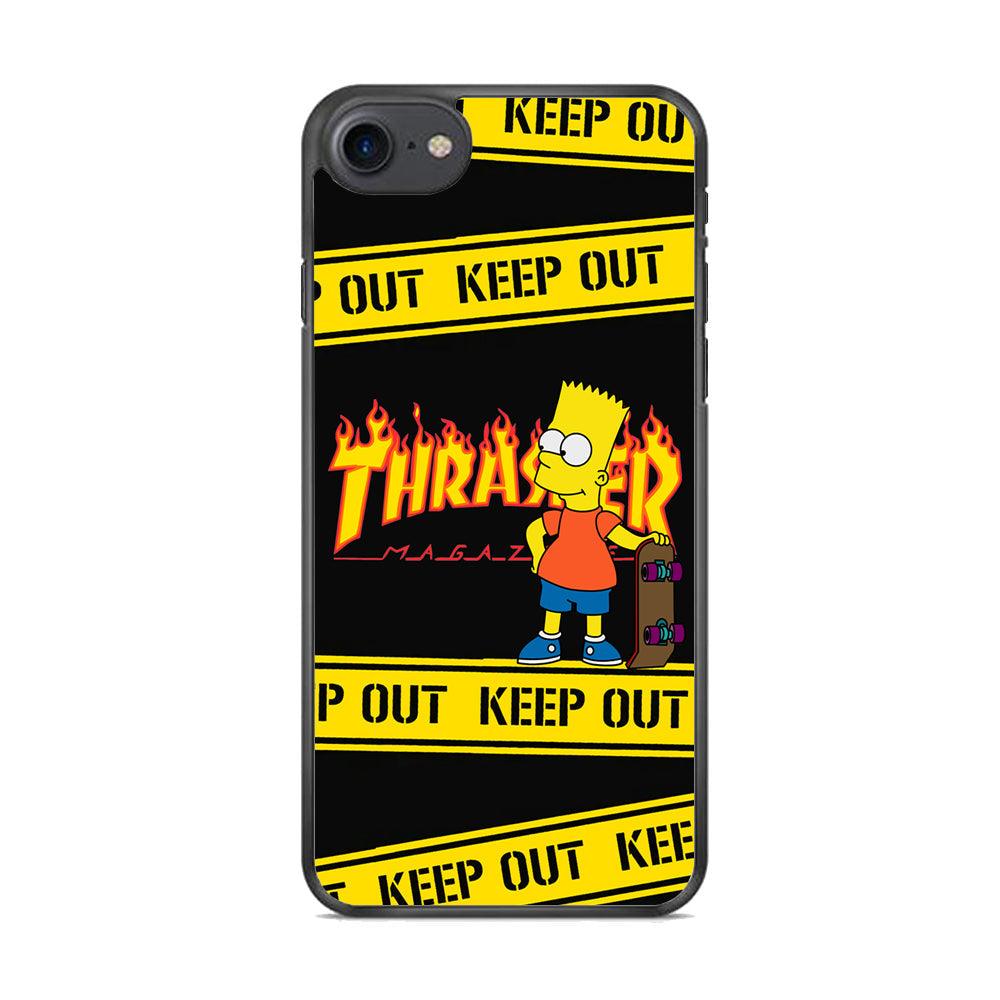 Thrasher Keep Out with Bart iPhone 8 Case-Rubber Black (2D Case)-Oxvistore