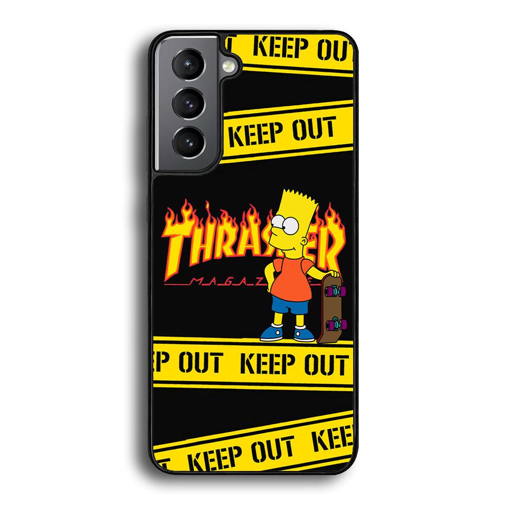 Thrasher Keep Out with Bart Samsung Galaxy S24 Plus Case-Rubber Black (2D Case)-Oxvistore