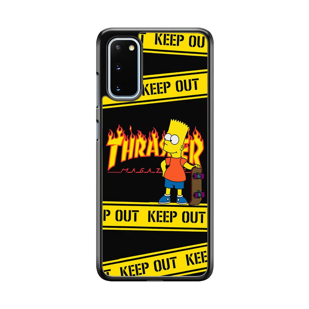 Thrasher Keep Out with Bart Samsung Galaxy S20 Case-Rubber Black (2D Case)-Oxvistore