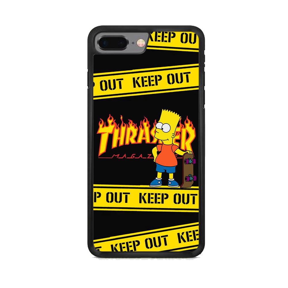 Thrasher Keep Out with Bart iPhone 8 Plus Case-Rubber Black (2D Case)-Oxvistore