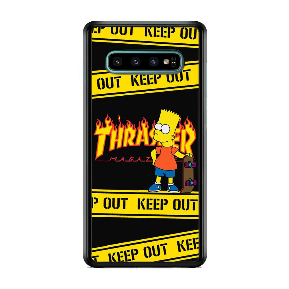 Thrasher Keep Out with Bart Samsung Galaxy S10 Case-Rubber Black (2D Case)-Oxvistore