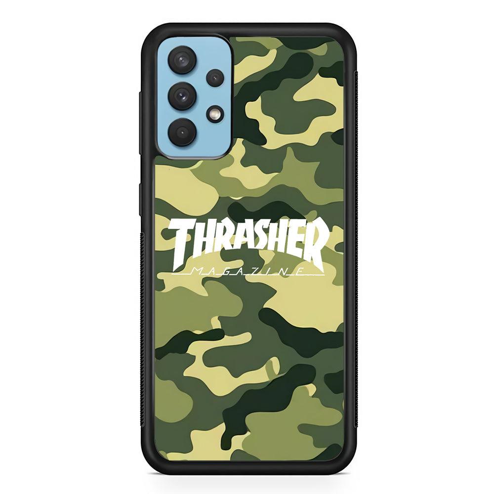 Thrasher Main Camo Samsung Galaxy A32 Case-Rubber Black (2D Case)-Oxvistore