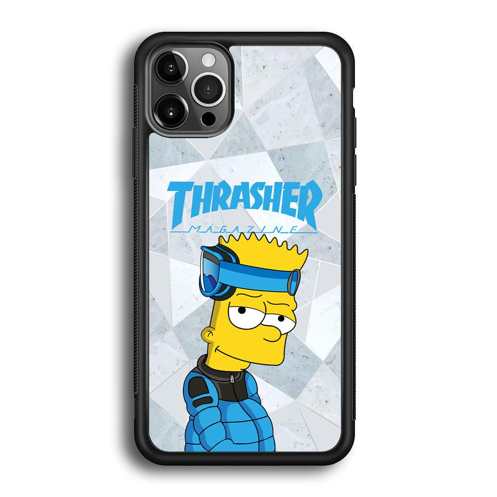 Thrasher Skater x Cool Bart iPhone 12 Pro Max Case-Rubber Black (2D Case)-Oxvistore