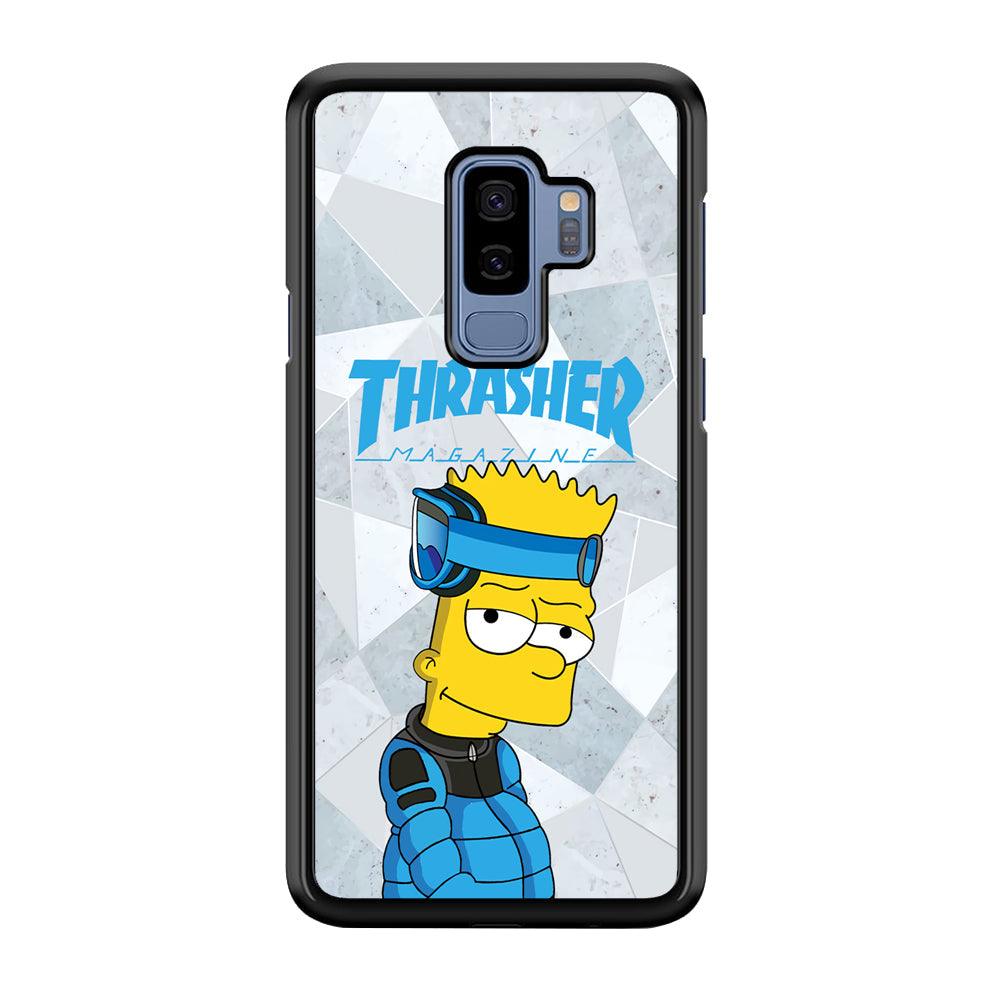 Thrasher Skater x Cool Bart Samsung Galaxy S9 Plus Case-Rubber Black (2D Case)-Oxvistore