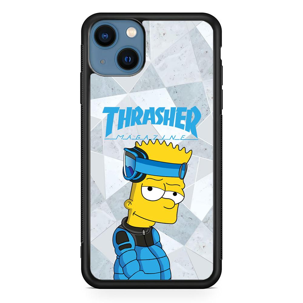 Thrasher Skater x Cool Bart iPhone 15 Case-Rubber Black (2D Case)-Oxvistore