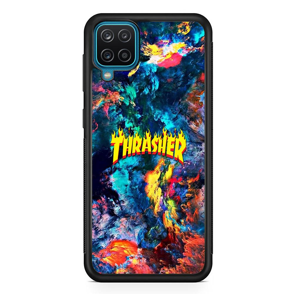 Thrasher Space Inner Samsung Galaxy A12 Case-Rubber Black (2D Case)-Oxvistore
