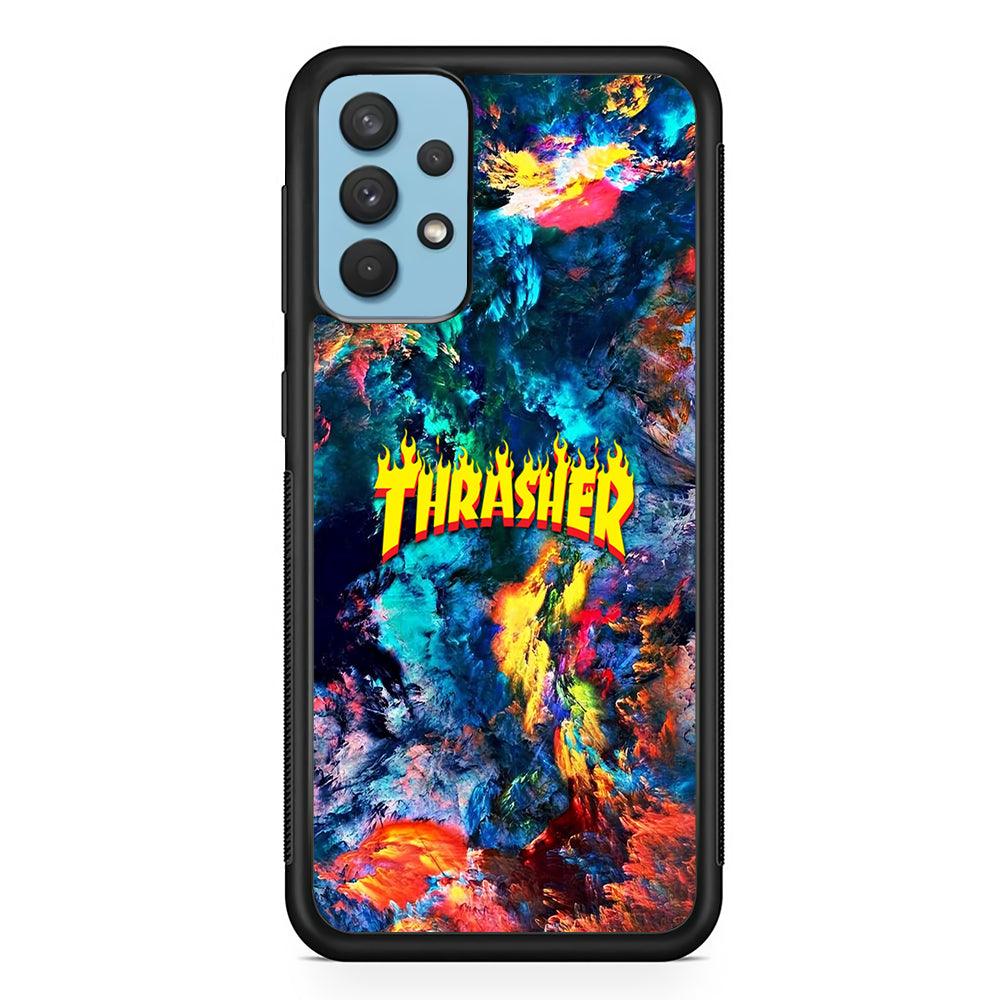 Thrasher Space Inner Samsung Galaxy A32 Case-Rubber Black (2D Case)-Oxvistore