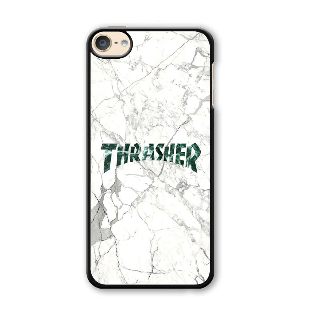 Thrasher Teal Bold Marmoreal iPod Touch 6 Case-Plastic Black (2D Case)-Oxvistore