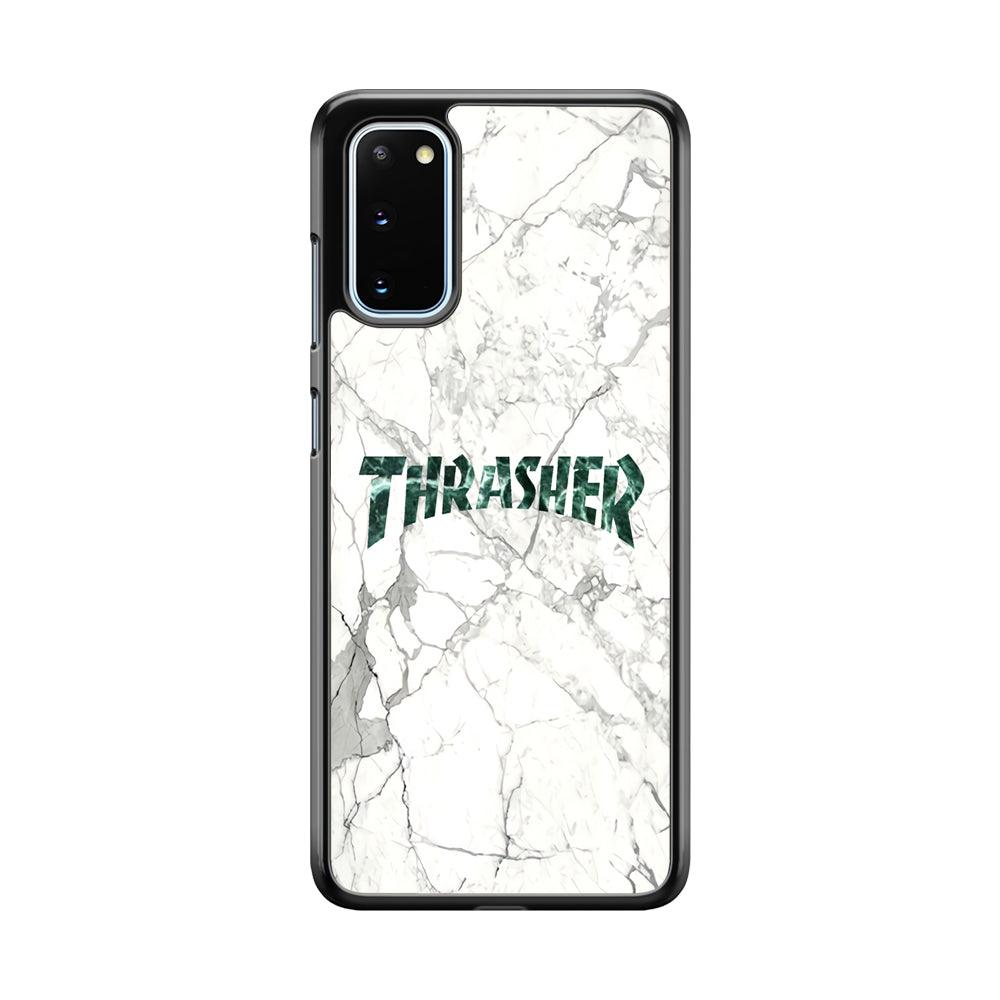 Thrasher Teal Bold Marmoreal Samsung Galaxy S20 Case-Rubber Black (2D Case)-Oxvistore