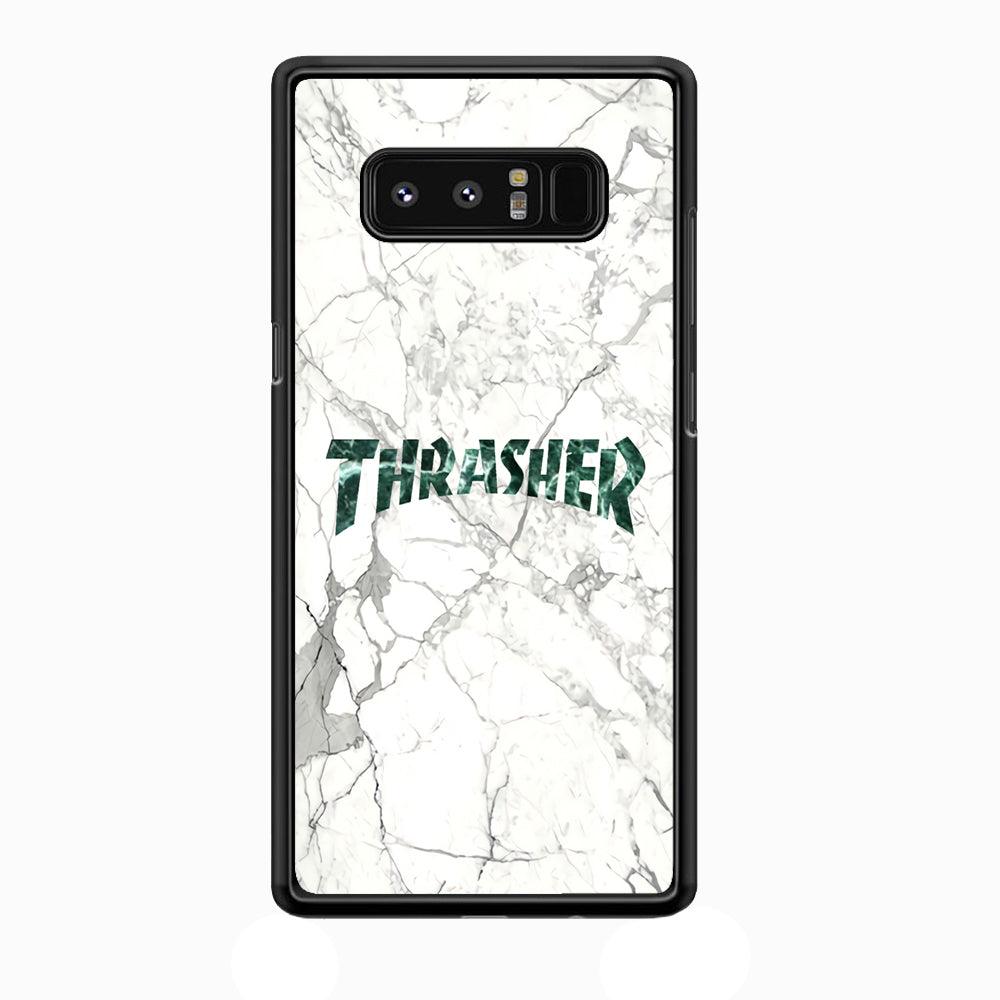 Thrasher Teal Bold Marmoreal Samsung Galaxy Note 8 Case-Rubber Black (2D Case)-Oxvistore