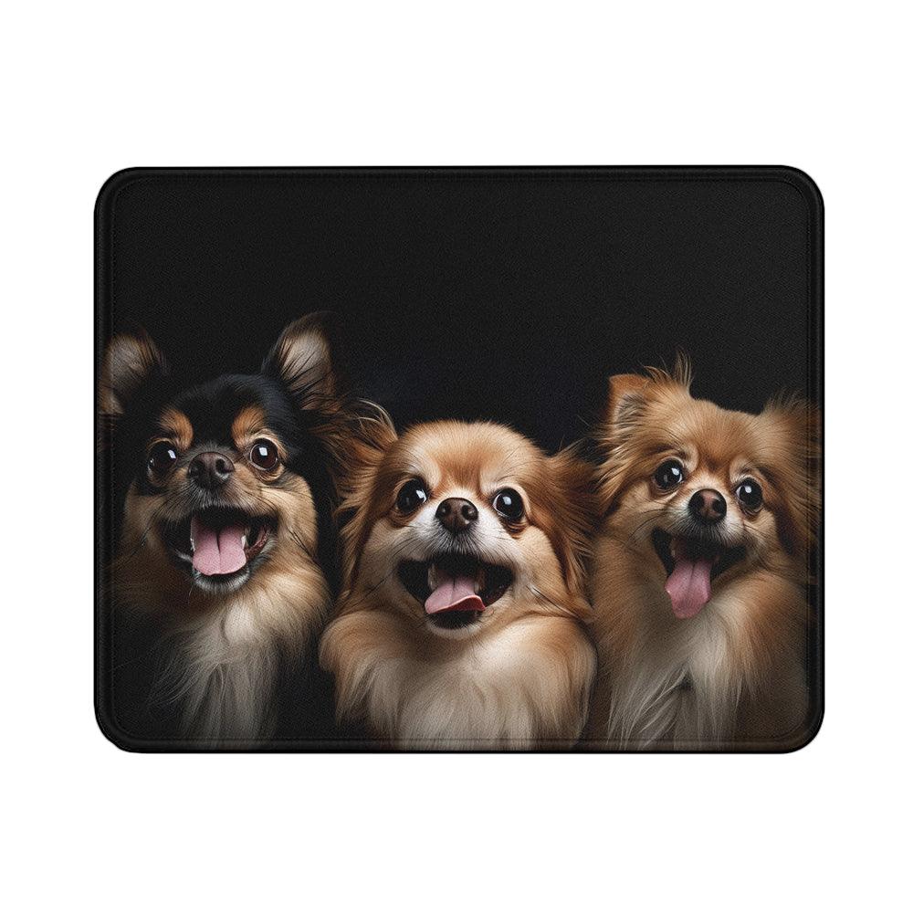 Three Chihuahua Dogs Mouse Pads | Custom Mouse Pad with Non-Slip Rubber Base