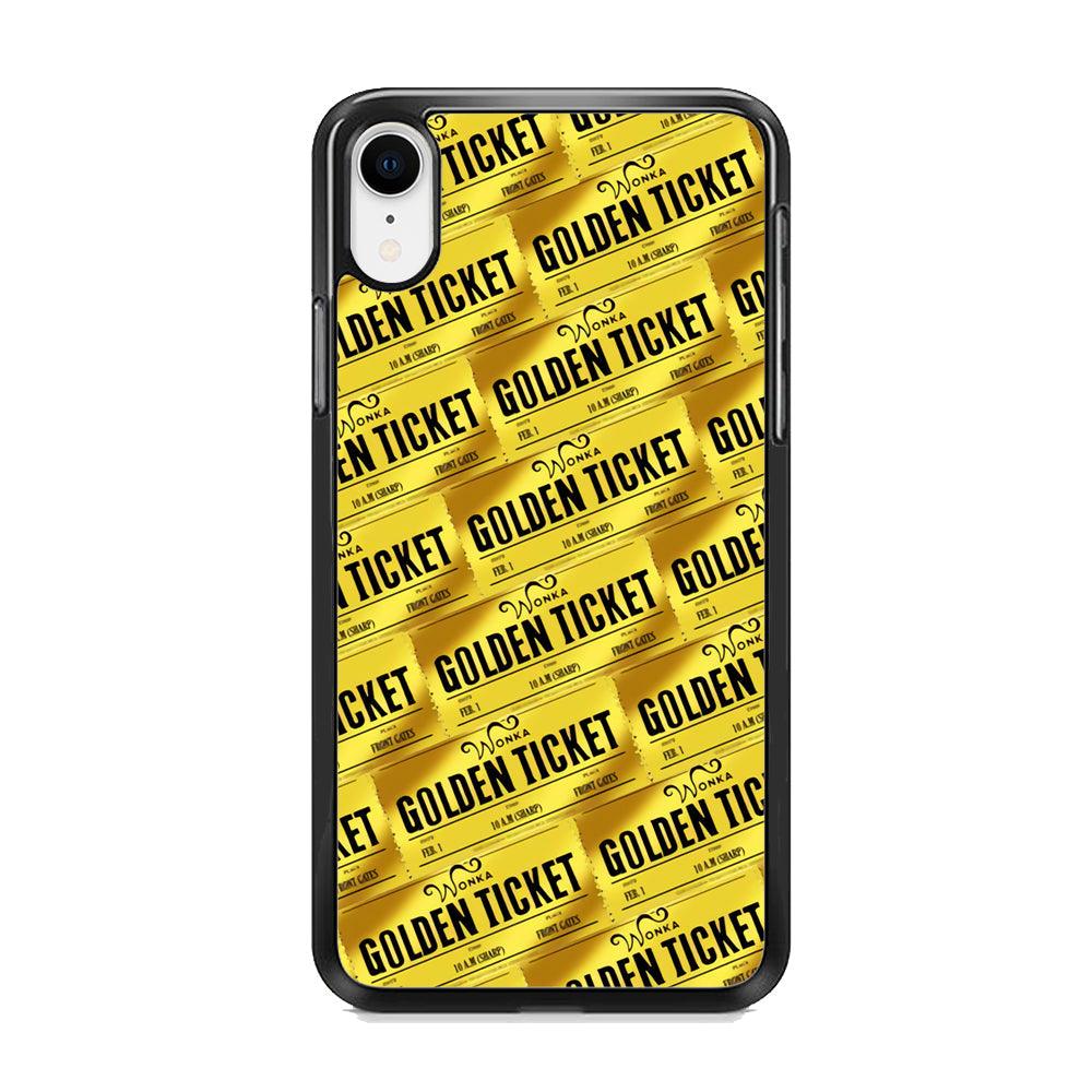 Ticket Gold of Wonka iPhone XR Case-Rubber White (2D Case)-Oxvistore