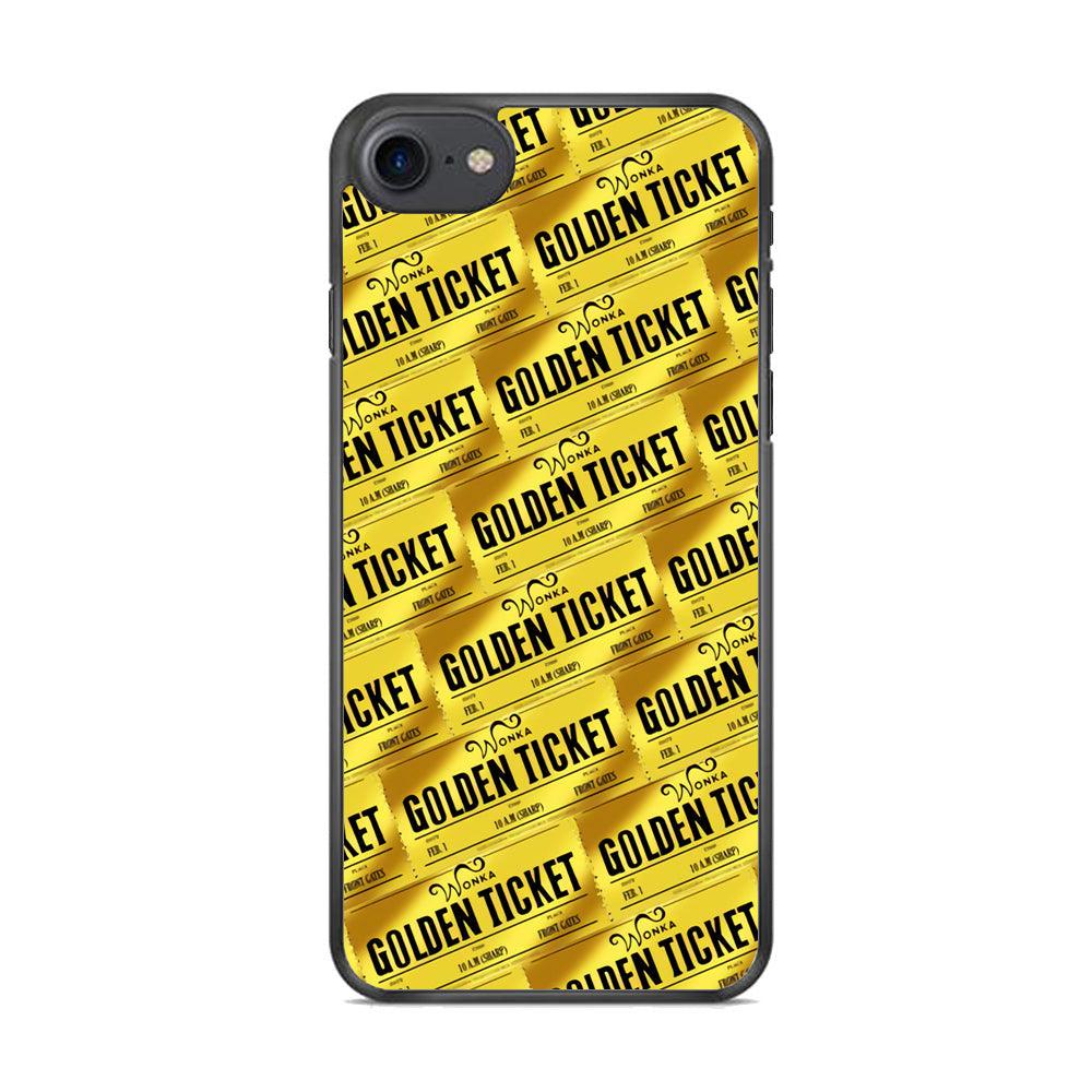 Ticket Gold of Wonka iPhone 8 Case-Rubber White (2D Case)-Oxvistore