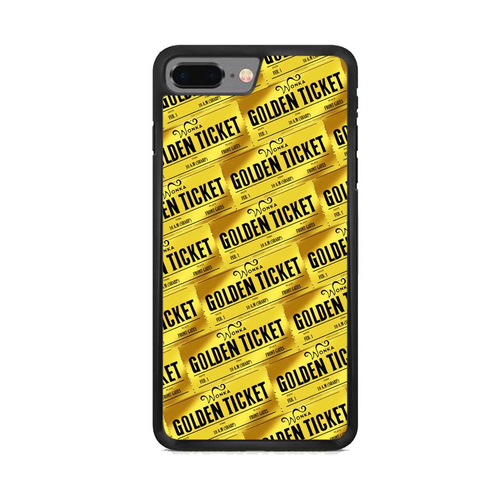 Ticket Gold of Wonka iPhone 7 Plus Case-Rubber Black (2D Case)-Oxvistore
