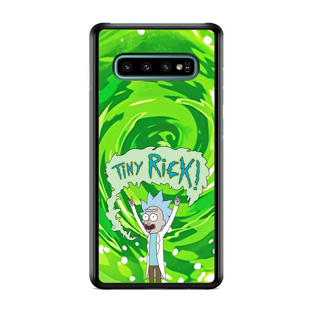 Tiny Rick Green Hole Samsung Galaxy S10 Case-Rubber White (2D Case)-Oxvistore