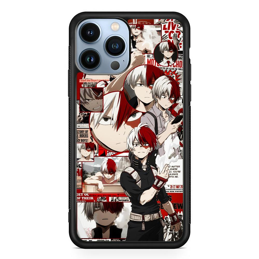 Todoroki My Hero Academia Aesthetic 2D Rubber Phone Case-Black-Oxvistore