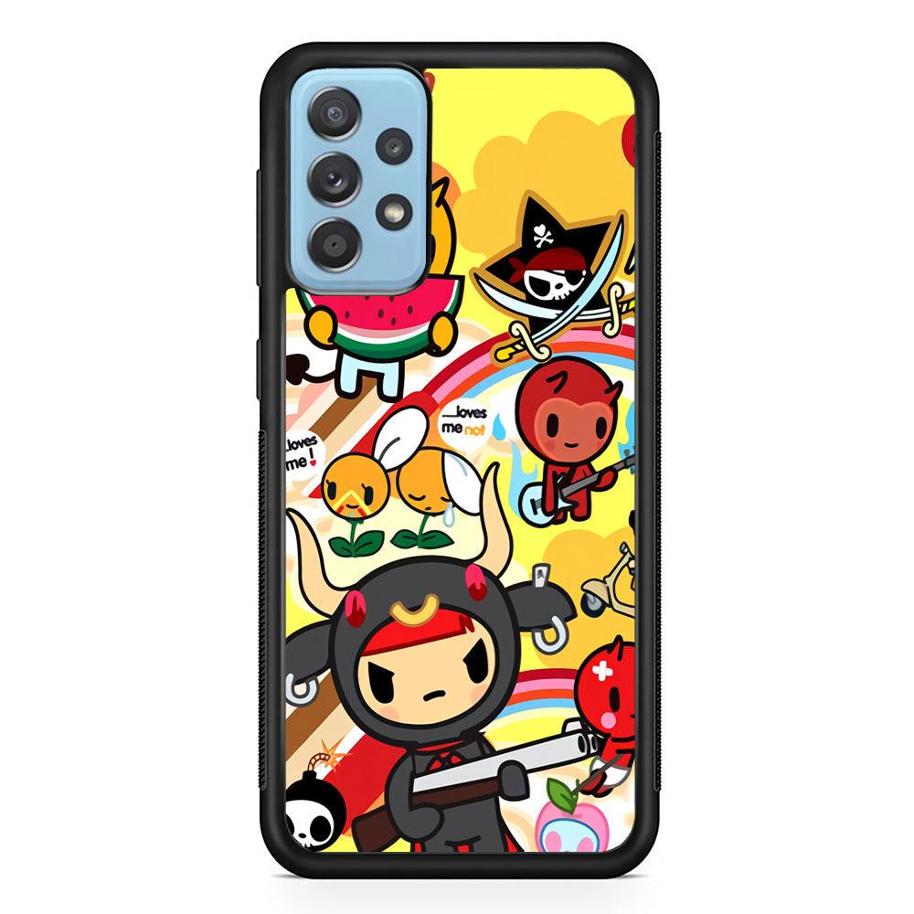 Tokidoki Chill The Club Samsung Galaxy A52 Case-Rubber Black (2D Case)-Oxvistore