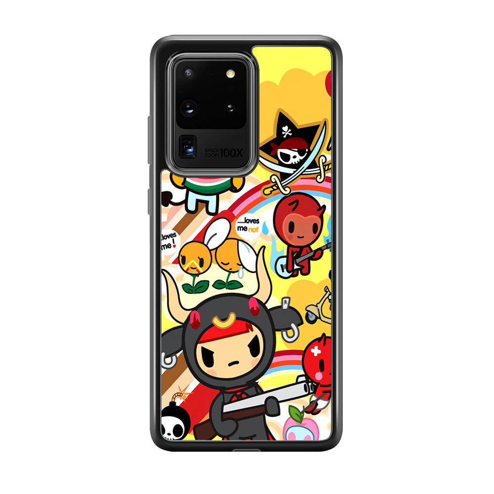Tokidoki Chill The Club Samsung Galaxy S20 Ultra Case-Rubber Black (2D Case)-Oxvistore