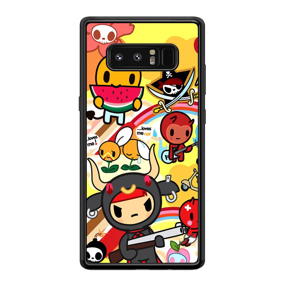 Tokidoki Chill The Club Samsung Galaxy Note 8 Case-Rubber Black (2D Case)-Oxvistore