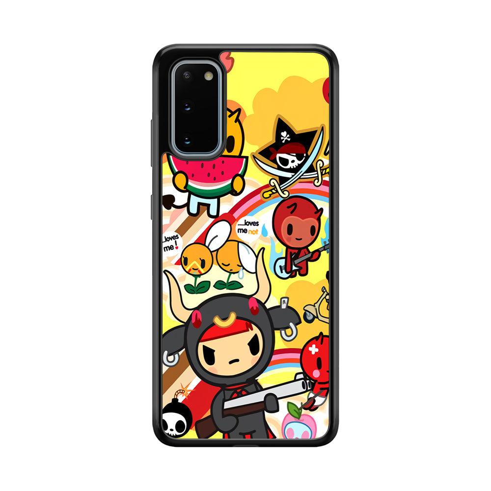 Tokidoki Chill The Club Samsung Galaxy S20 Case-Rubber Black (2D Case)-Oxvistore