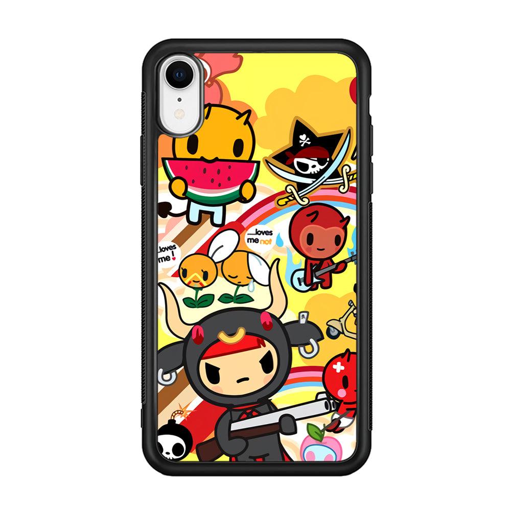 Tokidoki Chill The Club iPhone XR Case-Rubber Black (2D Case)-Oxvistore
