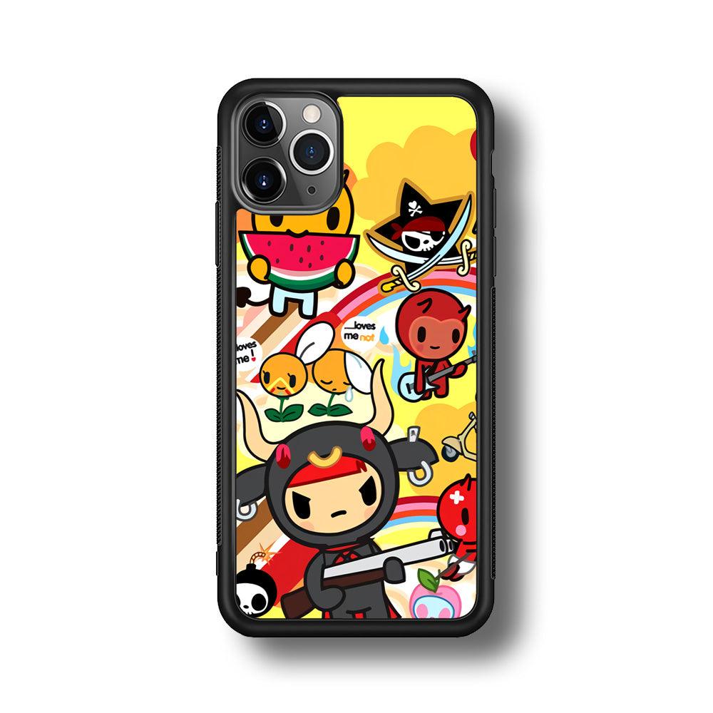 Tokidoki Chill The Club iPhone 11 Pro Case-Rubber Black (2D Case)-Oxvistore