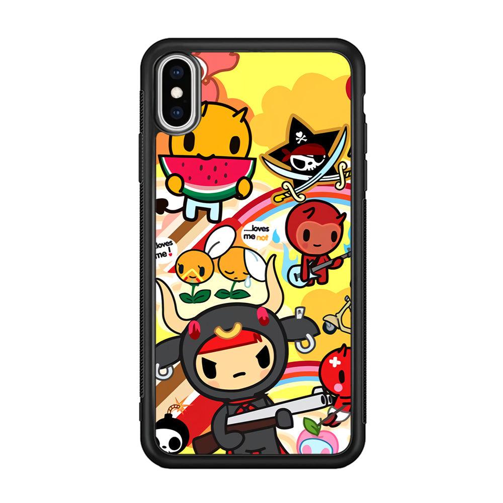 Tokidoki Chill The Club iPhone Xs Max Case-Rubber Black (2D Case)-Oxvistore