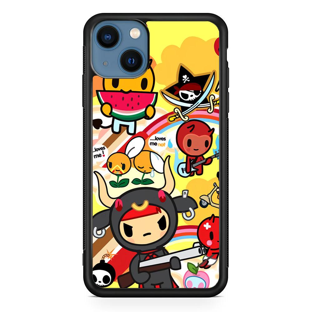 Tokidoki Chill The Club iPhone 14 Case-Rubber Black (2D Case)-Oxvistore