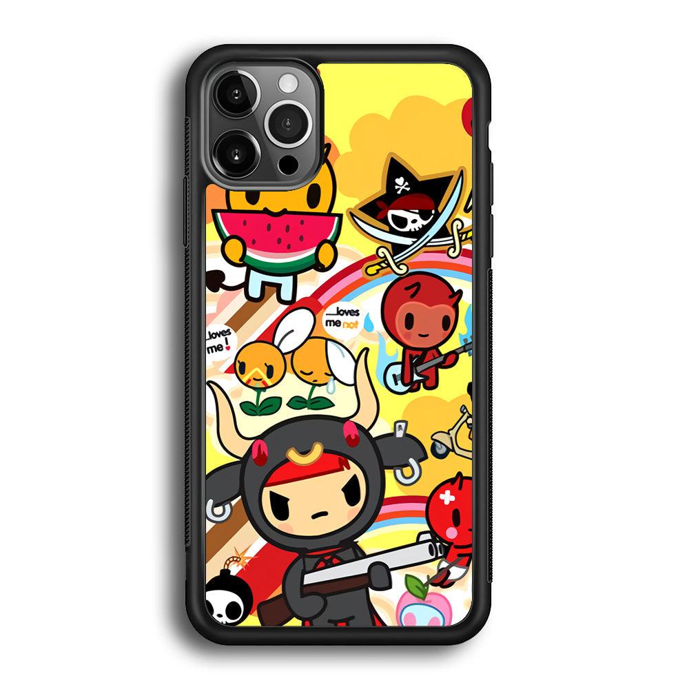 Tokidoki Chill The Club iPhone 12 Pro Max Case-Rubber Black (2D Case)-Oxvistore