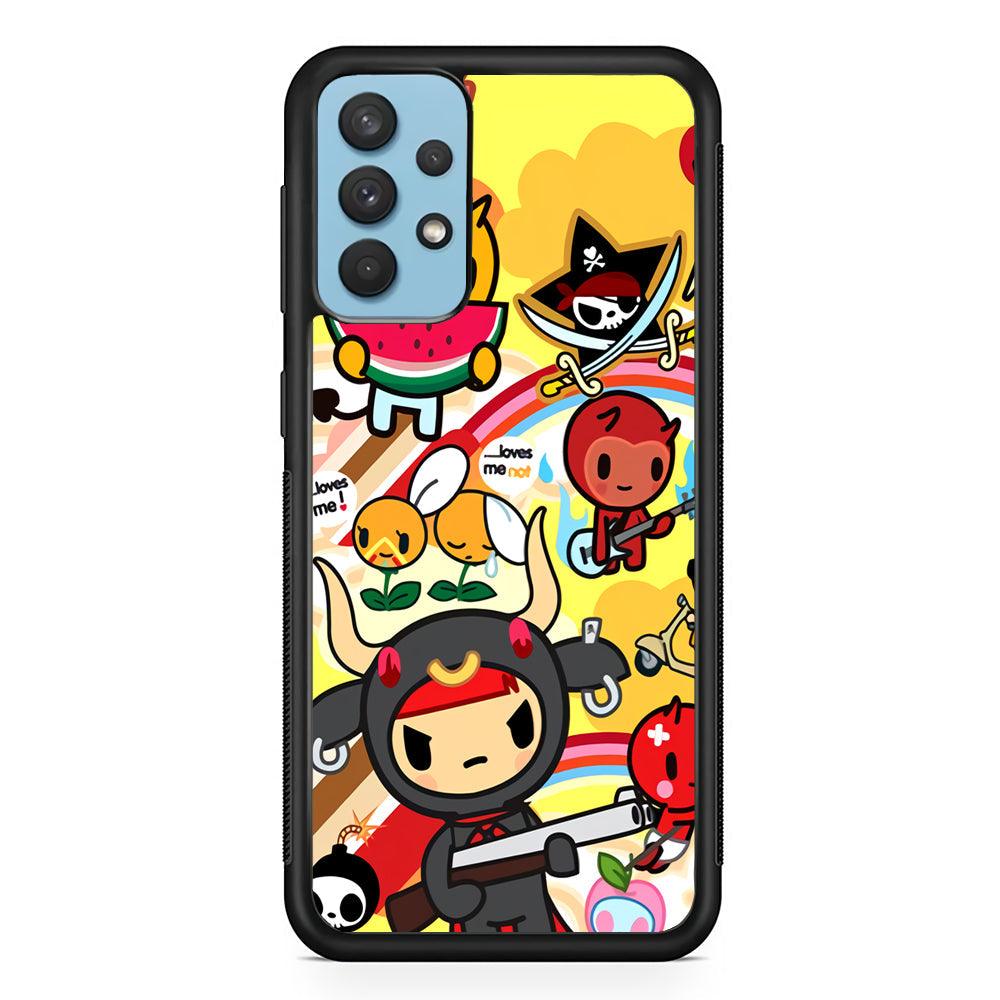 Tokidoki Chill The Club Samsung Galaxy A32 Case-Rubber Black (2D Case)-Oxvistore
