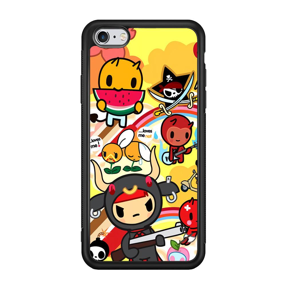 Tokidoki Chill The Club iPhone 6 Plus | 6s Plus Case-Rubber Black (2D Case)-Oxvistore
