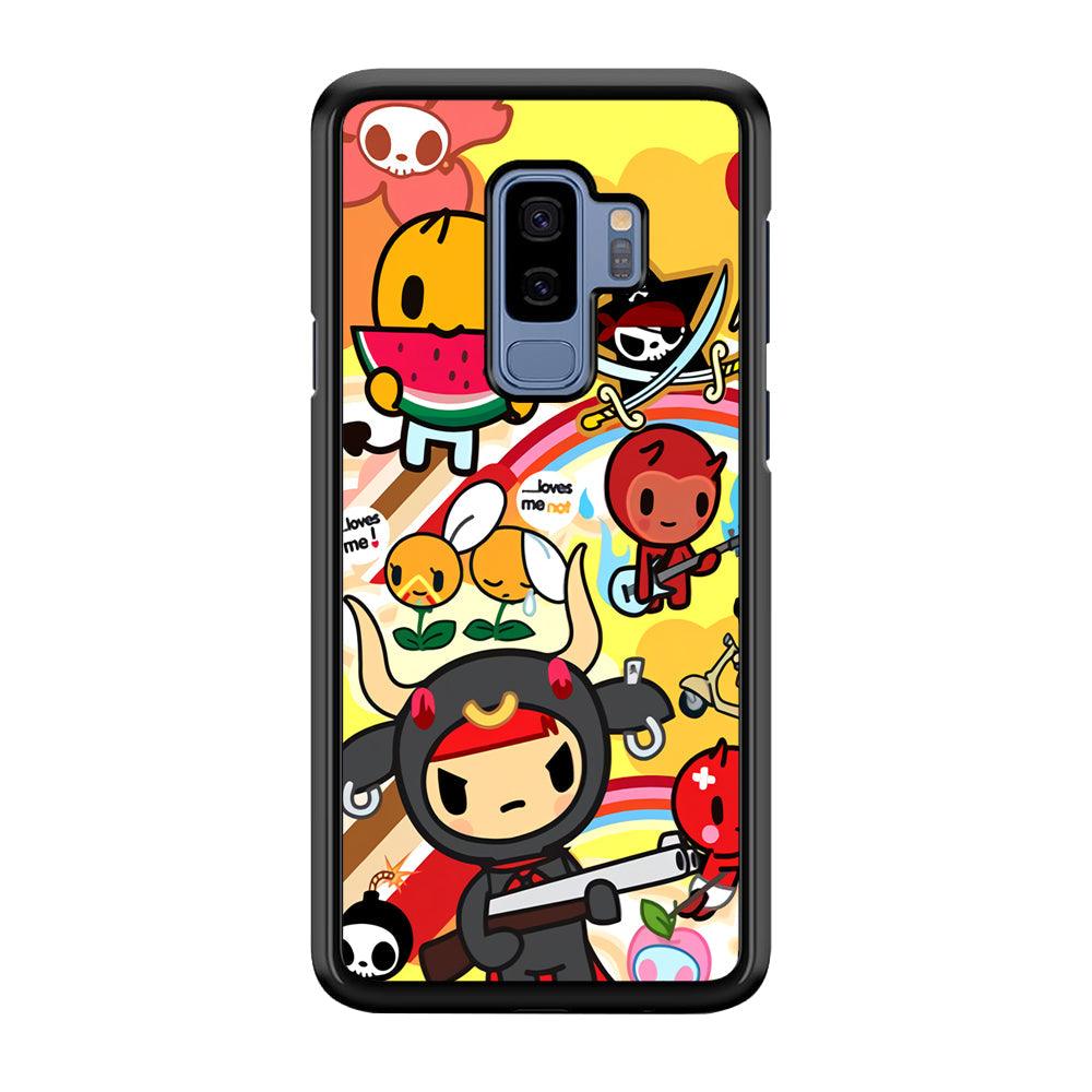 Tokidoki Chill The Club Samsung Galaxy S9 Plus Case-Rubber Black (2D Case)-Oxvistore